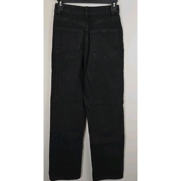 Zara Womens Black Relaxed Fit Button Fly Straight Leg Jeans US Size 2 W24 L26 - Picture 5 of 10